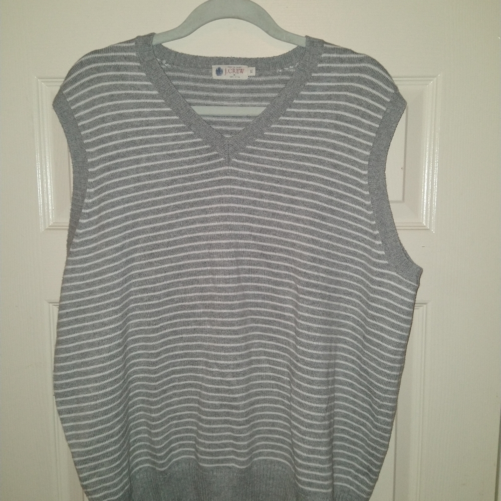 J Crew Cotton Pull Over Stripe Sweater Vest Men's sz XL.